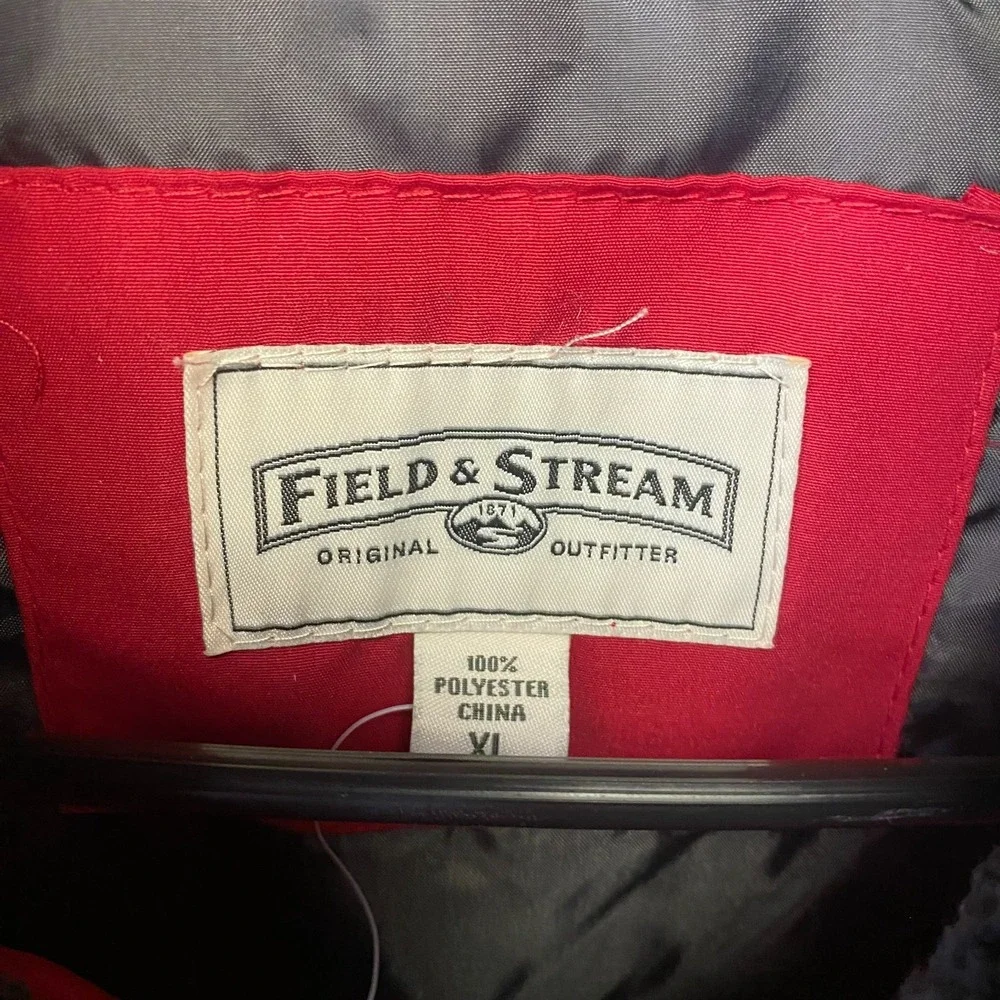 Field & Stream Puffer Vest XL Red Full Zip Polyester Outdoor
